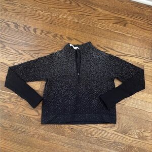 Lululemon black and gray cropped quarter zip